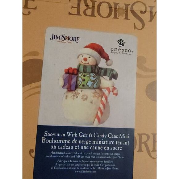 Jim Shore Other - Snowman with Gift and Candy Cane Mini - Jim Shore #6009009, 3.5" NEW